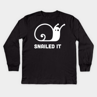 Snailed It - Cute Snail Design Kids Long Sleeve T-Shirt